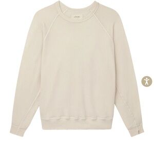 THE GREAT. Lightweight Crewneck Sweatshirt in Beige Cream